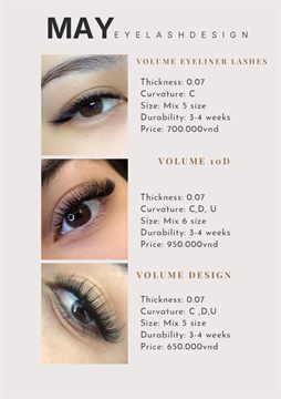 Lash price list — Volume Eyeliner, 10D