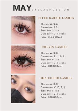 Lash price list — Fiter Barbie, Douyin, Mix Color