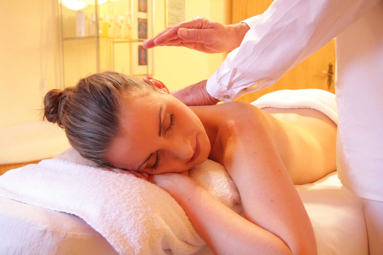 Guests enjoying an aroma massage during the golden hour at MAY